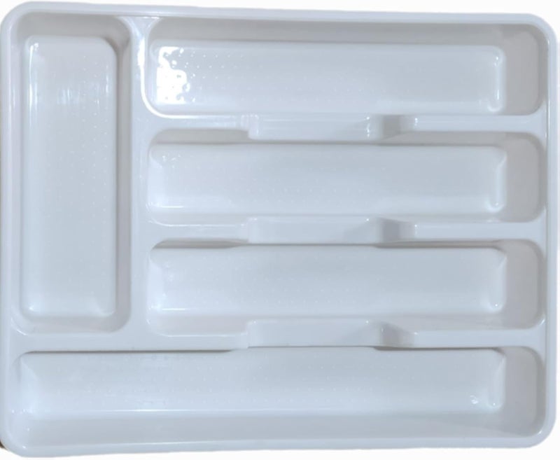 Plastic Tray for Kitchen, for Knives, Spoons, Forks White 36 x 28 CM